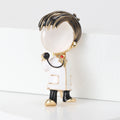 Alloy Enamel Doctor Brooch Pin With Cat Eye Stone view 2