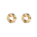 Elegant Matte Gold Alloy Knotted Mini Triangle Studs With 925 Silver Pins Minimal Korean Style Earrings view 5