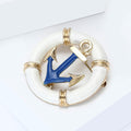 Alloy Enamel Anchor Wheel Brooch Pin For Nautical Lapel Decoration view 2