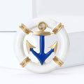 Alloy Enamel Anchor Wheel Brooch Pin For Nautical Lapel Decoration view 3