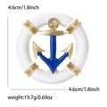 Alloy Enamel Anchor Wheel Brooch Pin For Nautical Lapel Decoration view 4