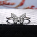 Classic Micro Pave Zircon Butterfly Ring For Women Creative Fashion Finger Jewelry view 2