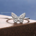 Classic Micro Pave Zircon Butterfly Ring For Women Creative Fashion Finger Jewelry view 5