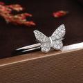 Classic Micro Pave Zircon Butterfly Ring For Women Creative Fashion Finger Jewelry view 3