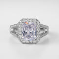 European American Classic Square Zircon Ring For Women Copper Platinum Plated Wedding Jewelry view 4