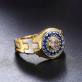 Creative Hip Hop Men's Watchband Ring With Zircon Stones, Fashion Finger Jewelry Accessory view 3