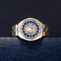 Creative Hip Hop Men's Watchband Ring With Zircon Stones, Fashion Finger Jewelry Accessory view 2