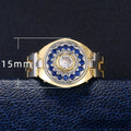 Creative Hip Hop Men's Watchband Ring With Zircon Stones, Fashion Finger Jewelry Accessory view 5