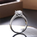 2021 New European American Luxury Women's Zircon Ring Silver Plated Copper Micro Pave Jewelry view 4