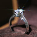 2021 New European American Luxury Women's Zircon Ring Silver Plated Copper Micro Pave Jewelry view 1
