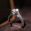 2021 New European American Luxury Women's Zircon Ring Silver Plated Copper Micro Pave Jewelry view 3