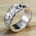 Simple Embossed Vine Women's Ring Fashion Finger Band Travel Souvenir Hand Jewelry Accessory view 6