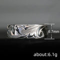Simple Embossed Vine Women's Ring Fashion Finger Band Travel Souvenir Hand Jewelry Accessory view 4