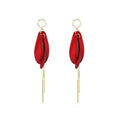 Elegant Red Flower Petal Long Tassel Alloy Rhinestone 925 Silver Needle Statement Drop Earrings view 5