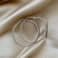Elegant Oversized Gold Plated Alloy Hoop Earrings With 925 Silver Pin, Minimalist Statement Earrings view 2