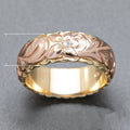 Exquisite Carved Rose Two Tone Women's Ring, European American Wedding Gift Finger Ring view 3