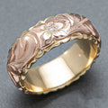 Exquisite Carved Rose Two Tone Women's Ring, European American Wedding Gift Finger Ring view 2
