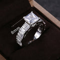 Luxury Square Cubic Zirconia Ring For Women, Elegant Engagement Finger Jewelry view 5