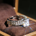 Luxury Square Cubic Zirconia Ring For Women, Elegant Engagement Finger Jewelry view 4