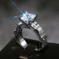 Luxury Square Cubic Zirconia Ring For Women, Elegant Engagement Finger Jewelry view 2