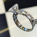 Luxury Square Cubic Zirconia Ring For Women, Elegant Engagement Finger Jewelry view 1