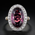 Garnet Red Cubic Zirconia Two Tone Ring For Women, Vintage Style Ladies Wedding Band view 6