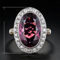 Garnet Red Cubic Zirconia Two Tone Ring For Women, Vintage Style Ladies Wedding Band view 5