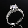 Luxury Fashion Women's Round Zircon Silver Plated Ring European American Jewelry view 4