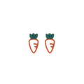 Cute Cartoon Carrot Enamel Stud Earrings With 925 Silver Pins, Minimal Small Vegetable Jewelry Earrings view 5