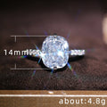 Elegant Women's Oval Zircon Copper Platinum Color Plated Engagement Ring Jewelry view 5
