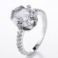 Elegant Women's Oval Zircon Copper Platinum Color Plated Engagement Ring Jewelry view 4