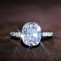 Elegant Women's Oval Zircon Copper Platinum Color Plated Engagement Ring Jewelry view 2