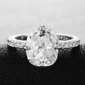 Elegant Women's Oval Zircon Copper Platinum Color Plated Engagement Ring Jewelry view 3