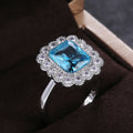 Vintage Women's Silver Plated Zircon Gemstone Ring, European Style Jewelry Gift view 4
