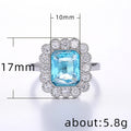 Vintage Women's Silver Plated Zircon Gemstone Ring, European Style Jewelry Gift view 5