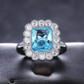 Vintage Women's Silver Plated Zircon Gemstone Ring, European Style Jewelry Gift view 3