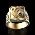 Fashion Men's Copper Ring Hip Hop Punk Creative Box Flip Cover Finger Ring view 3
