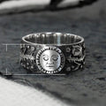 Creative Sun And Moon Vintage Copper Ring, Personalized European American Style Jewelry view 4