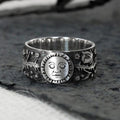 Creative Sun And Moon Vintage Copper Ring, Personalized European American Style Jewelry view 2