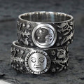 Creative Sun And Moon Vintage Copper Ring, Personalized European American Style Jewelry view 1