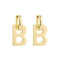 Luxury Silver Alloy Letter B Hoop Dangle Earrings For Women Fashion Statement 925 Silver Needle Earrings view 5