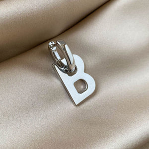 Luxury Silver Alloy Letter B Hoop Dangle Earrings For Women Fashion Statement 925 Silver Needle Earrings