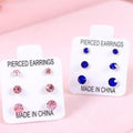 Elegant Korean Style Multicolor Round Rhinestone Crystal Plastic Stud Set For Women Students Earrings view 2