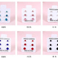 Elegant Korean Style Multicolor Round Rhinestone Crystal Plastic Stud Set For Women Students Earrings view 1