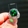 Classic Women's Emerald Ring, European Micro Pave Zircon Fashion Finger Jewelry view 5