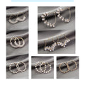 Elegant Geometric Hoop And Star Shape Alloy Faux Pearl Spiral Statement Circle Drop Earrings view 2