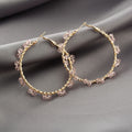 Elegant Geometric Hoop And Star Shape Alloy Faux Pearl Spiral Statement Circle Drop Earrings view 3