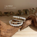 Korean Fashion Alloy Silver Needle Pearl Rhinestone Double C Hoop Earrings For Women view 4