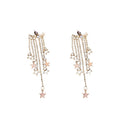 Korean Style Alloy Star Tassel Long Drop Earrings With Silver Needle For Fashion OL view 5