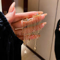 Korean Style Alloy Star Tassel Long Drop Earrings With Silver Needle For Fashion OL view 1